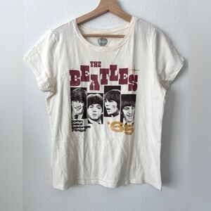 NWOT The Beatles Graphic Tee Shirt Women M ivory Band T-Shirt 60s